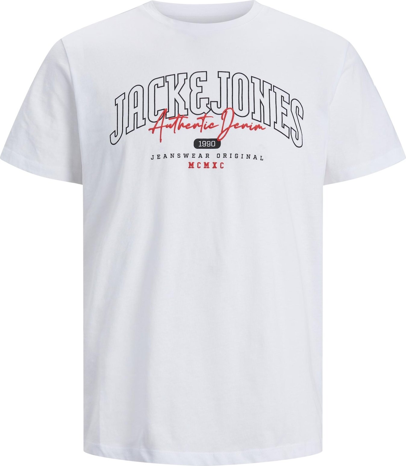 Tričko 'LARRY' jack & jones rubínově červená / černá / bílá