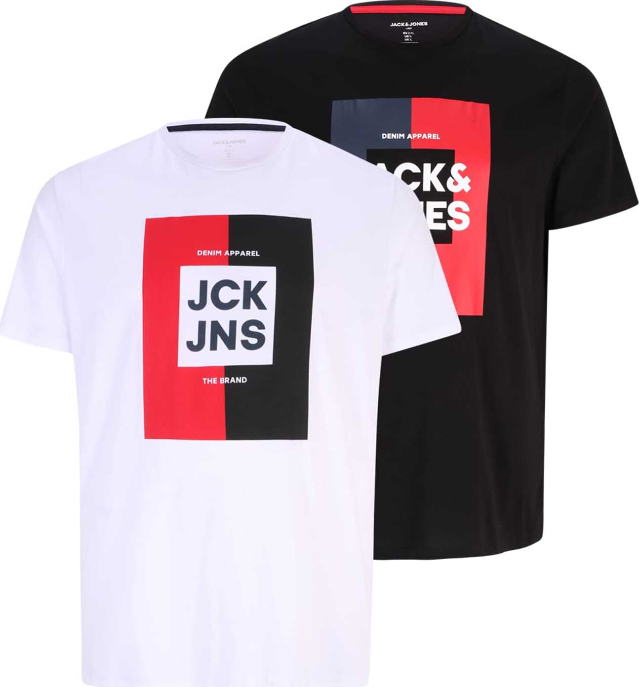 Tričko 'OSCAR' Jack & Jones Plus námořnická modř / červená / černá / bílá