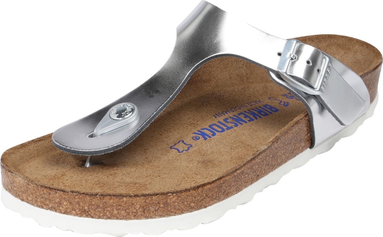 Žabky 'Gizeh' Birkenstock stříbrná