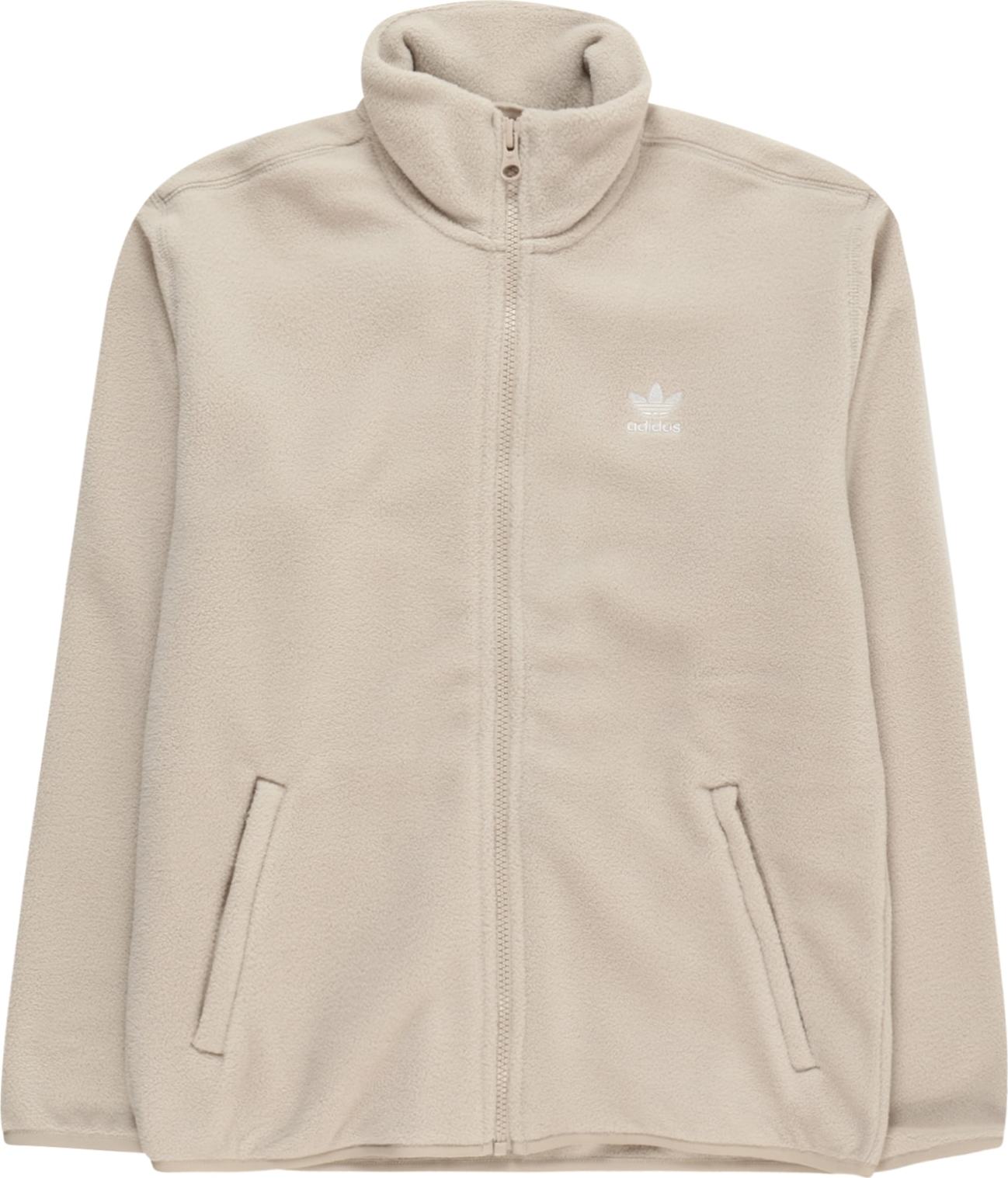 Fleecová mikina 'Fleece' adidas Originals tmavě béžová / bílá