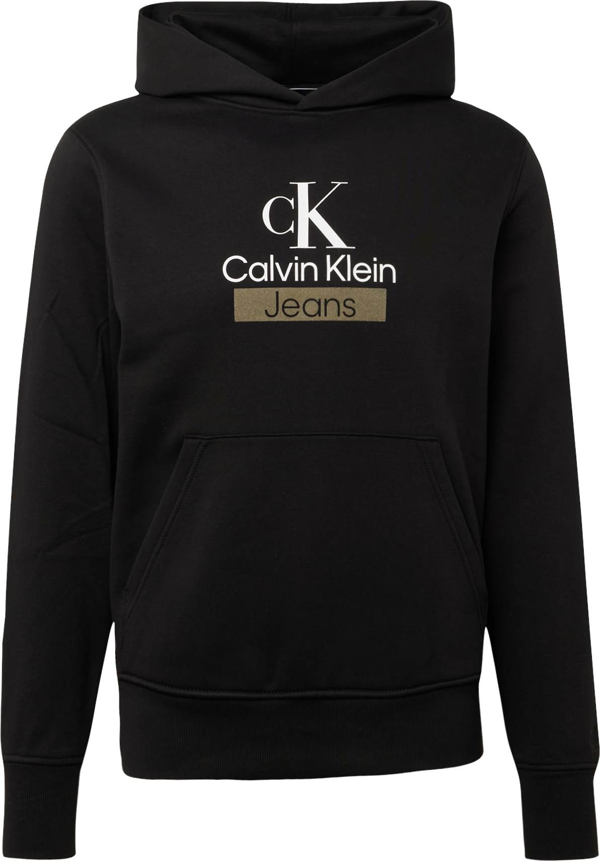 Mikina Calvin Klein Jeans hnědá / černá / bílá