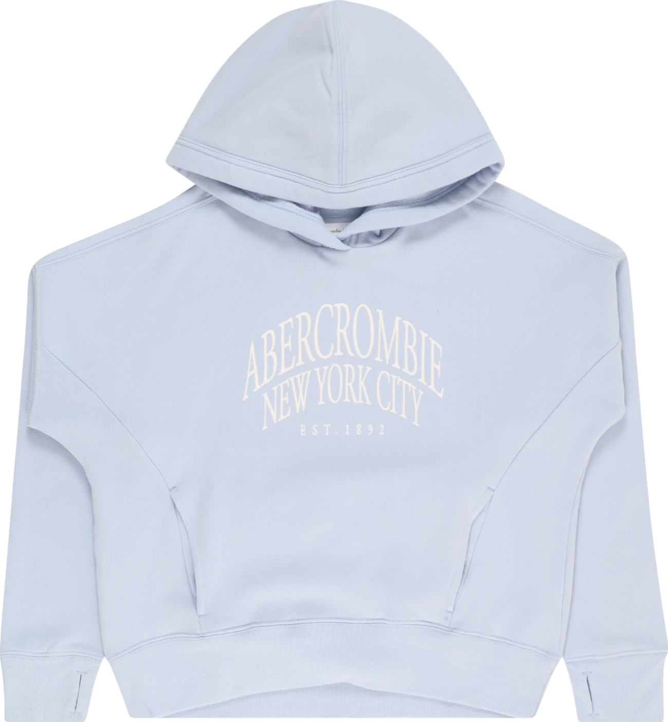 Mikina Abercrombie & Fitch světlemodrá / bílá