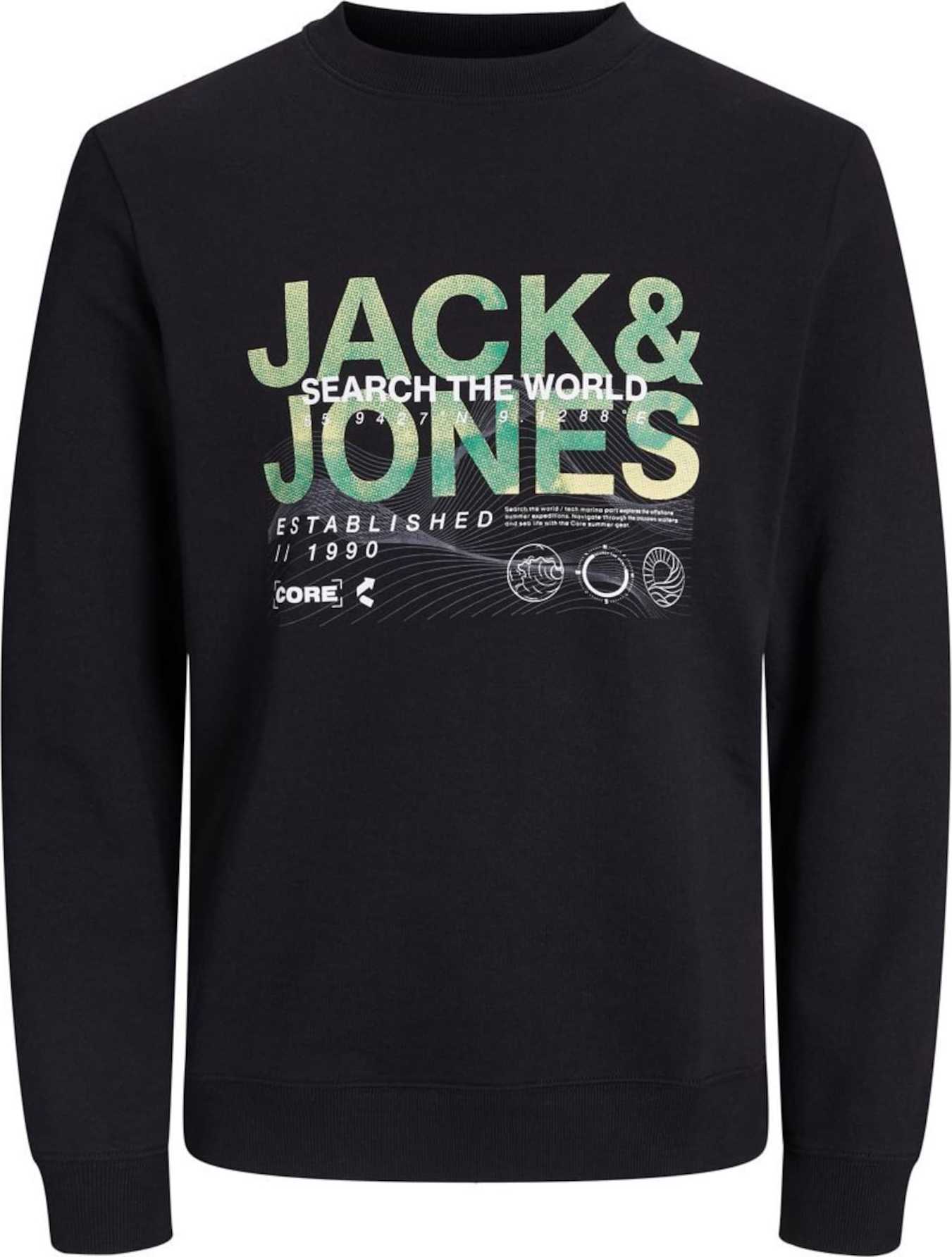 Mikina Jack & Jones Junior zelená / černá / bílá