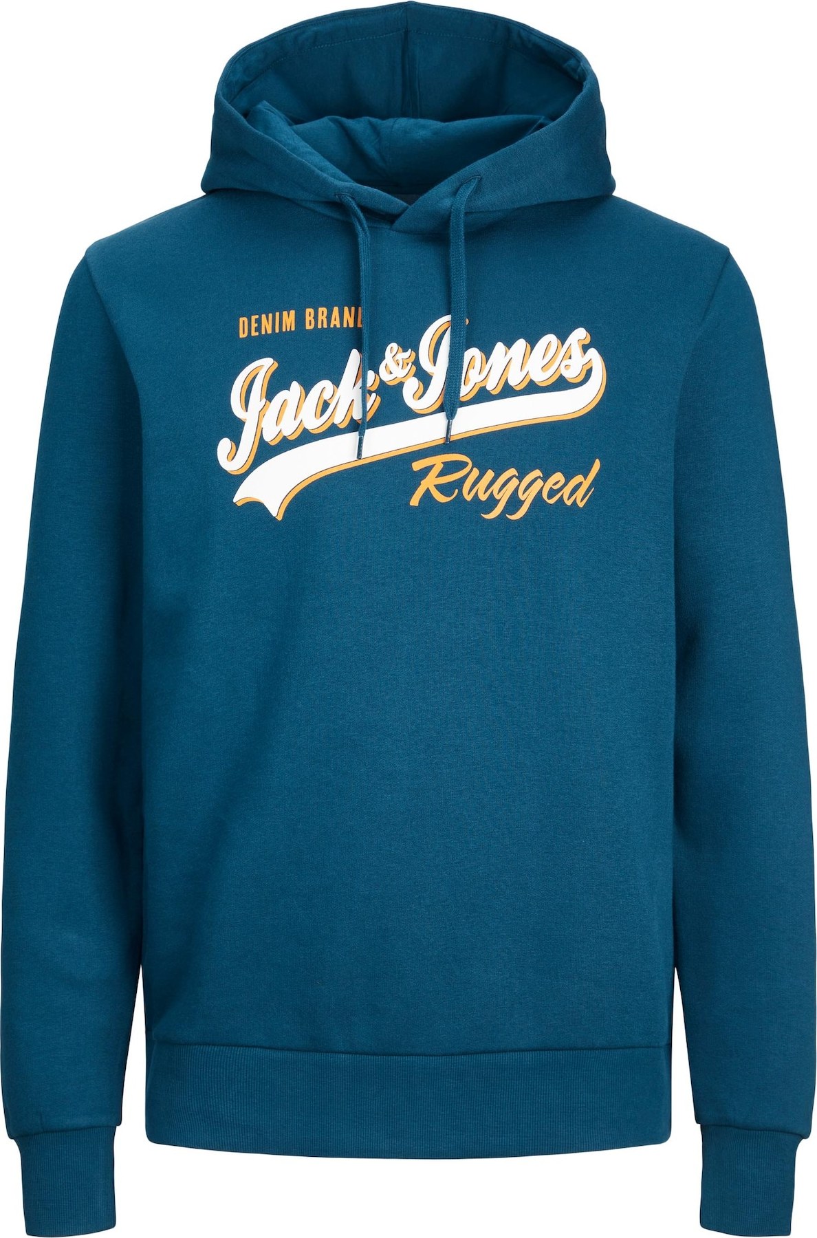 Mikina jack & jones marine modrá / oranžová / bílá