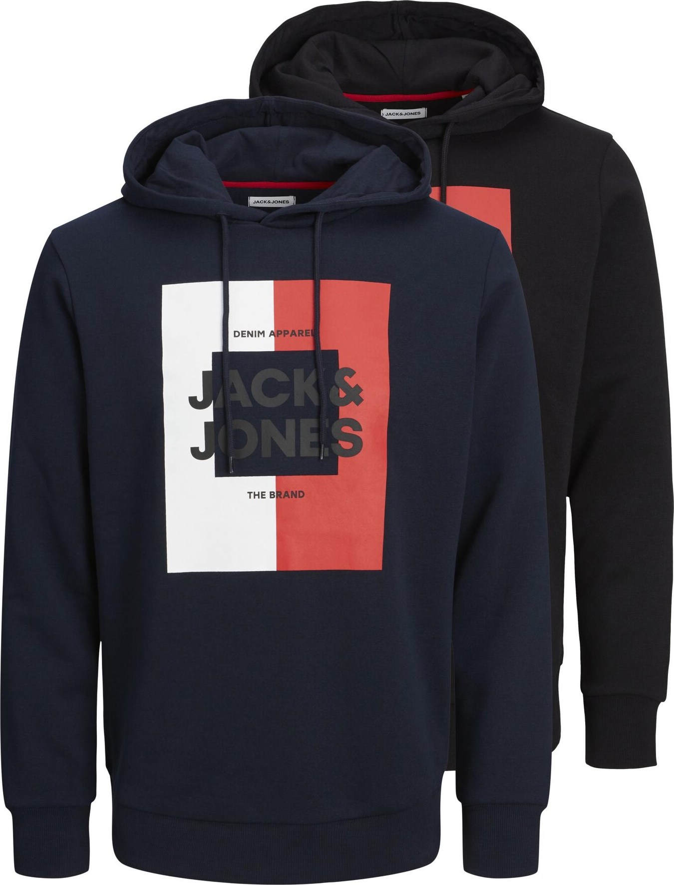 Mikina jack & jones námořnická modř / melounová / černá / bílá