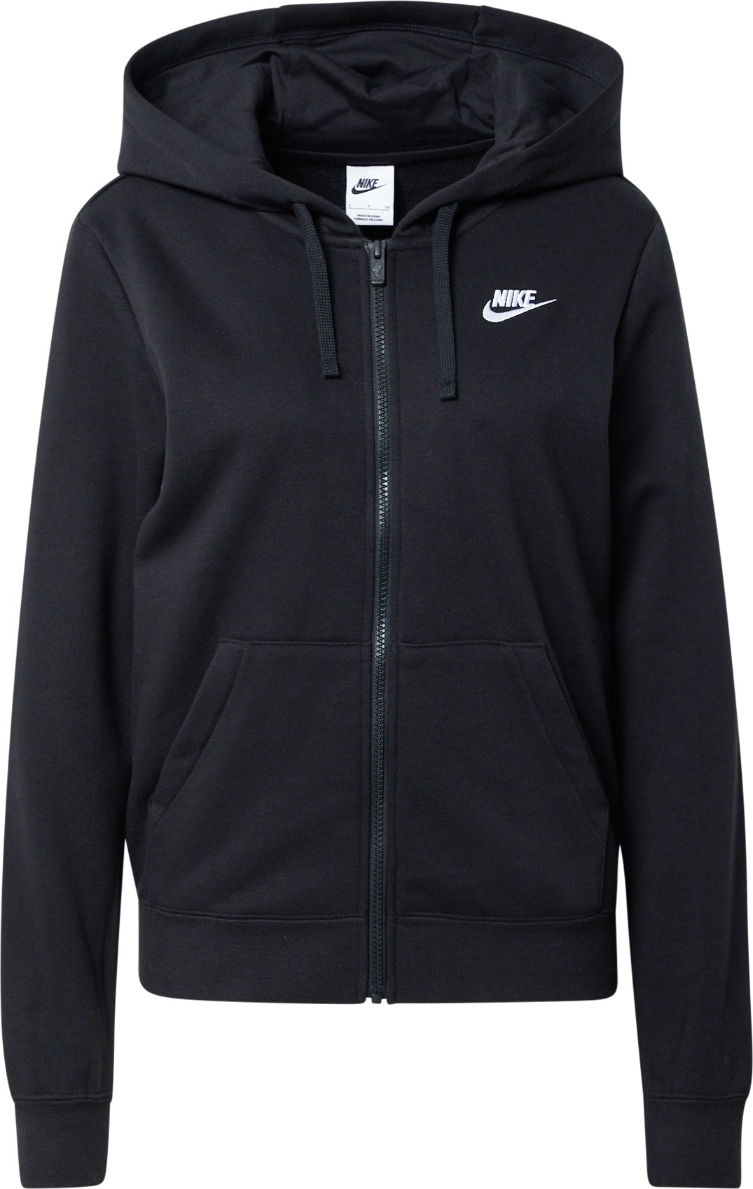 Mikina 'Club Fleece' Nike Sportswear černá / bílá