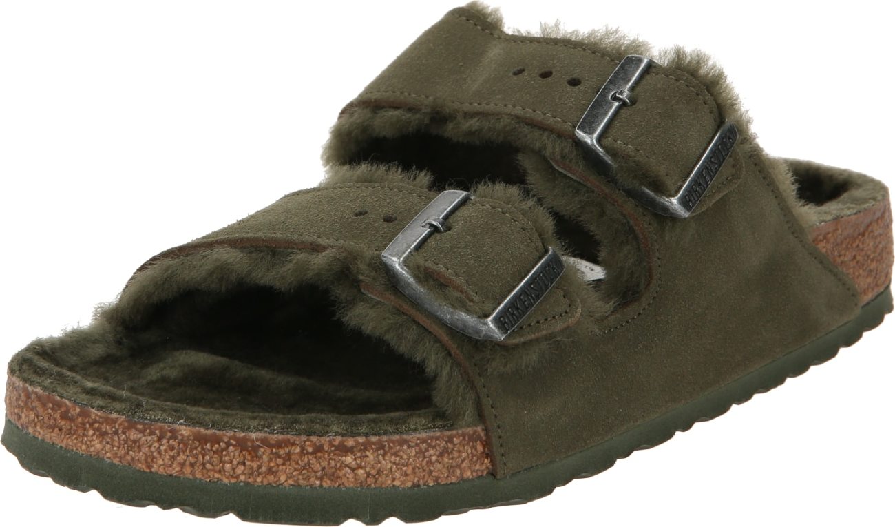 Pantofle 'Arizona' Birkenstock tmavě zelená