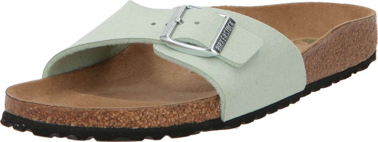 Pantofle 'Madrid' Birkenstock pastelově zelená