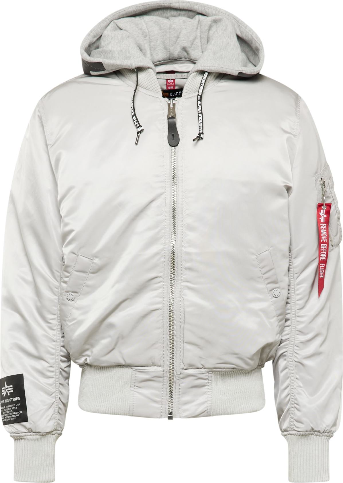 Přechodná bunda alpha industries světle šedá