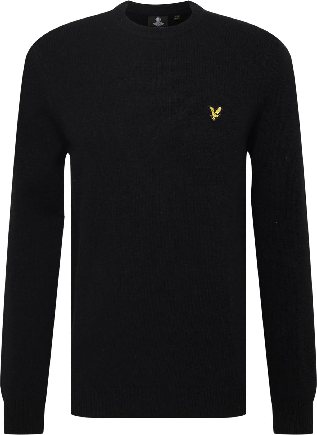 Svetr Lyle & Scott zlatě žlutá / černý melír