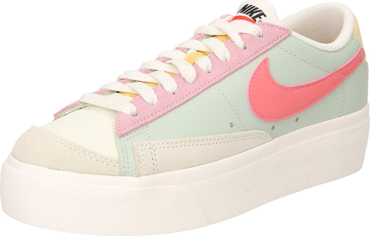 Tenisky 'BLAZER LOW PLATFORM' Nike Sportswear béžová / mátová / pink / bílá