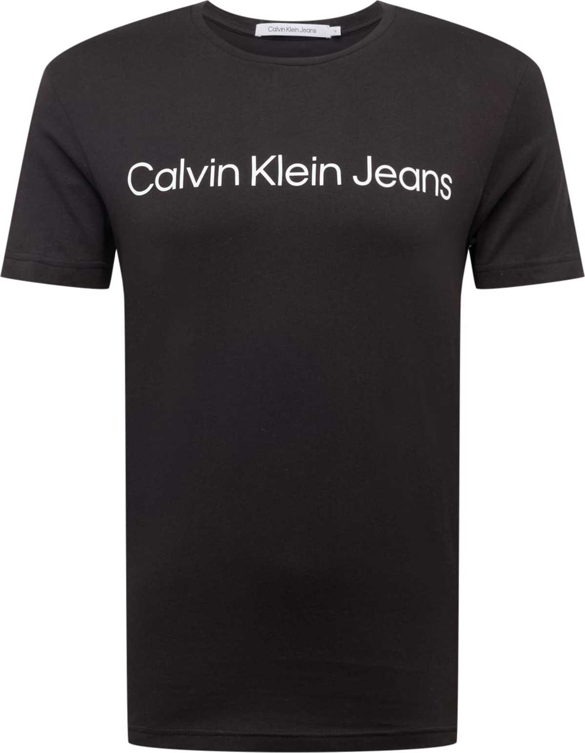 Tričko Calvin Klein Jeans černá / bílá