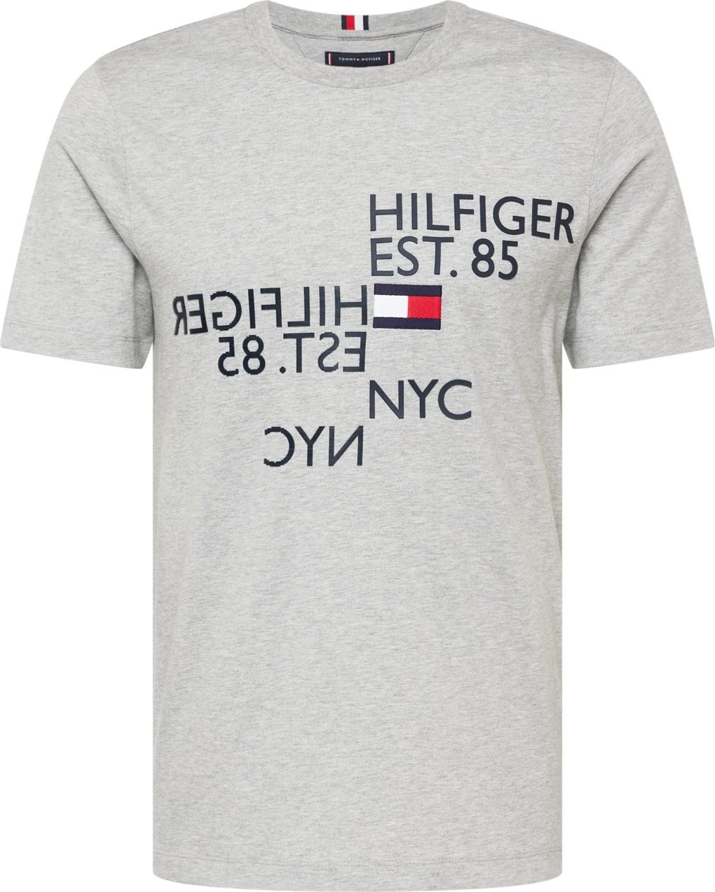 Tričko Tommy Hilfiger námořnická modř / šedý melír