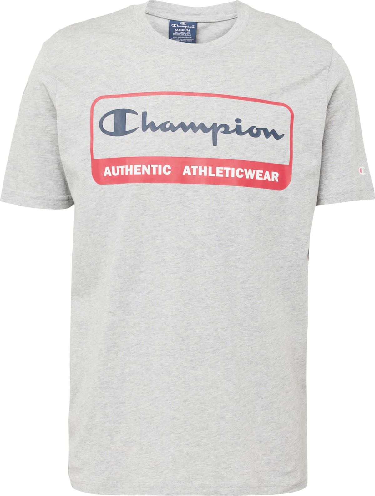 Tričko Champion Authentic Athletic Apparel tmavě modrá / šedý melír / červená