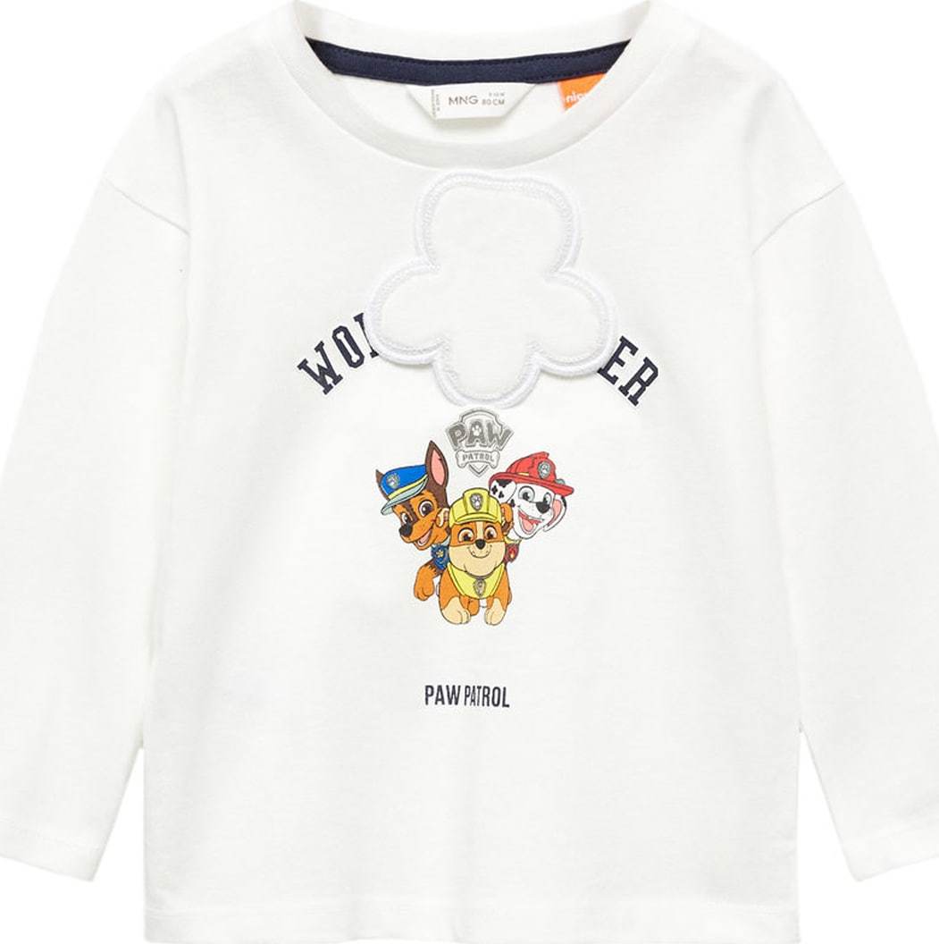 Tričko 'PAWORLD' Mango Kids modrá / žlutá / červená / offwhite