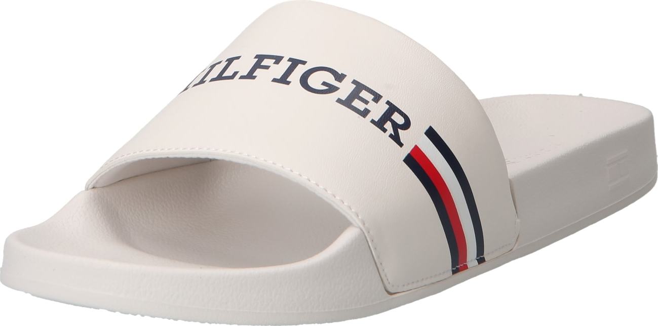 Pantofle Tommy Hilfiger béžová / námořnická modř / červená / bílá