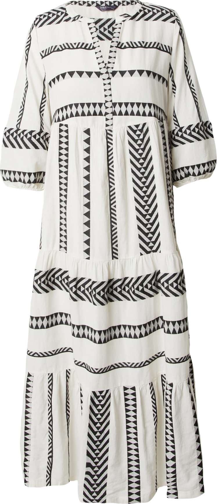 Šaty Marks & Spencer černá / bílá