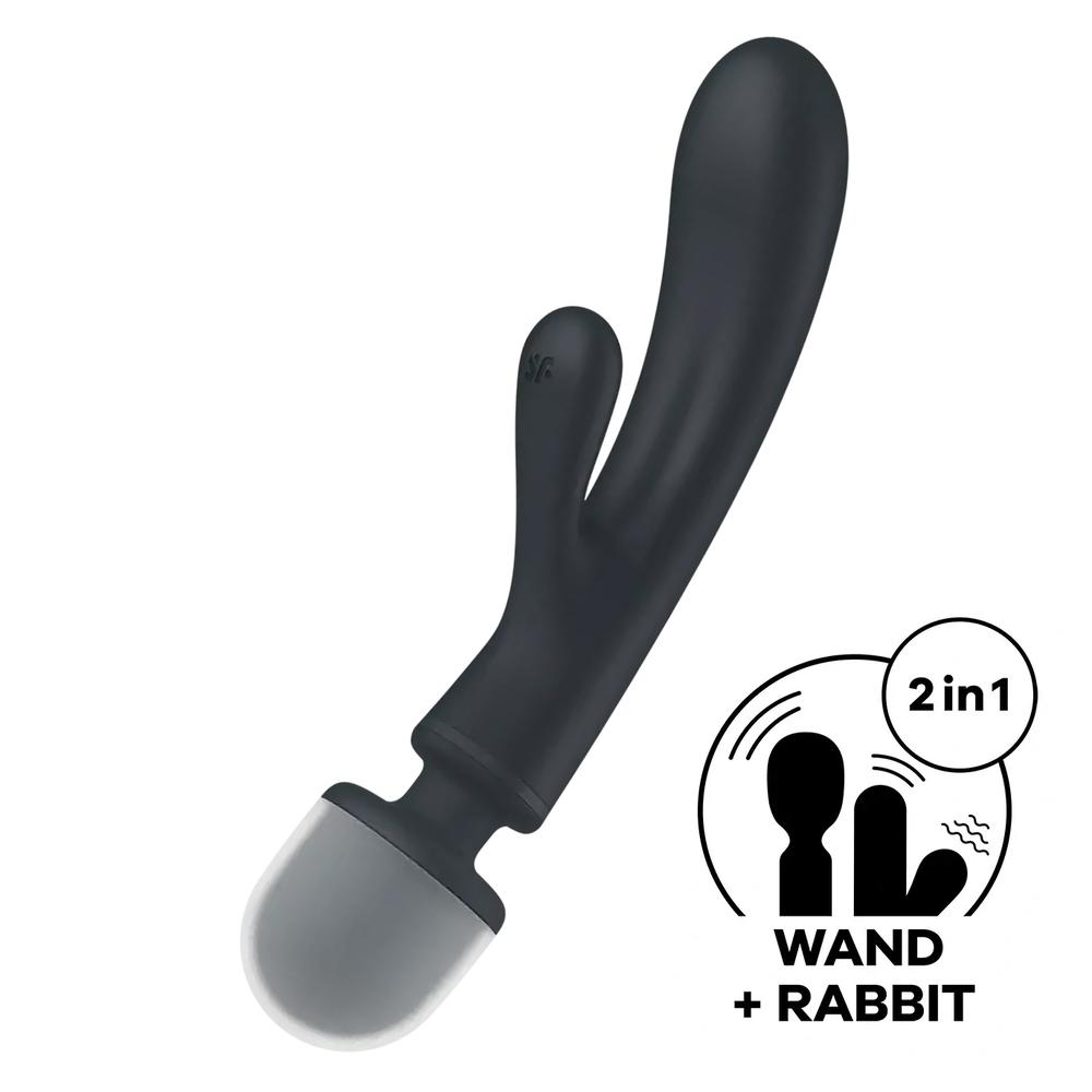 Satisfyer Triple Lover oboustranný vibrátor - šedý Satisfyer